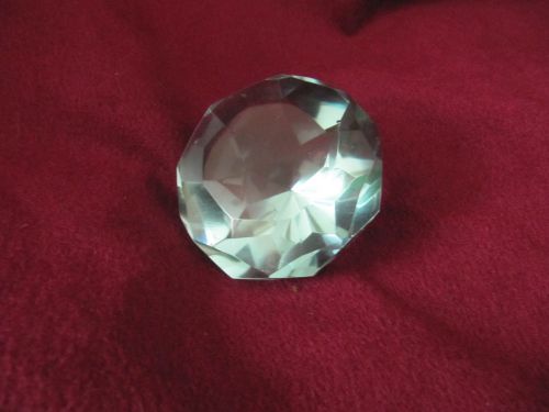 Extra large faux blue topaz faceted gemstone display materials 2.25x1.5&#034; ca164 for sale