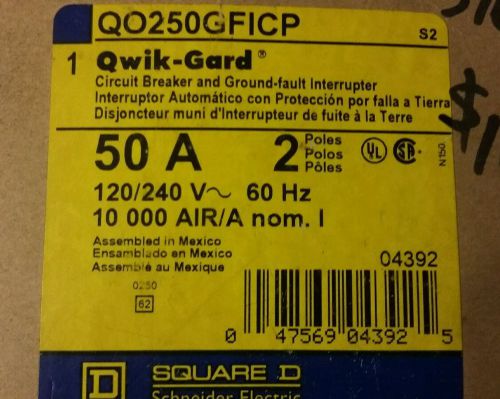 Square D Qwik-Gard Circuit Breaker &amp; GFI 50A QO250GFICP NOS Make Offer
