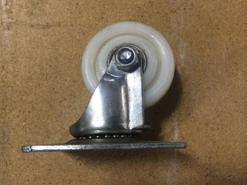 12 pcs. 3&#034; x 1.5&#034; white poly swivel casters with top plate and bearings, used hd for sale