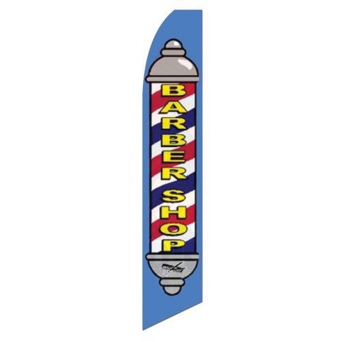 BARBER SHOP SWOOPER FLAG 15&#039; CLASSIC SIGN BANNER + POLE MADE IN USA