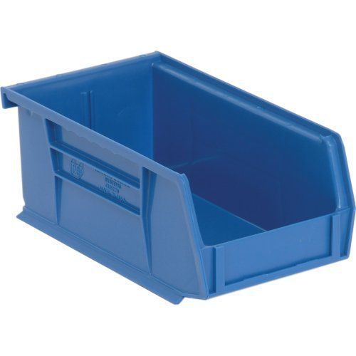 Edsal PB8501B High Density Stackable Plastic Bin, 4&#034; Width x 3&#034; Height x 7&#034; Blue