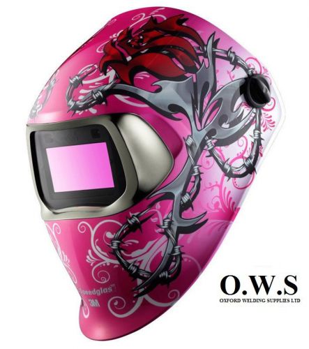 3m speedglas 100v series welding helmet &#034;wild n pink&#034; variable shade 3 / 8-12 for sale