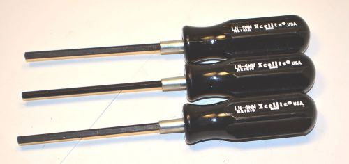 3 nos xcelite ln4mm recessed allen hex socket screwdriver black handle 4mm for sale