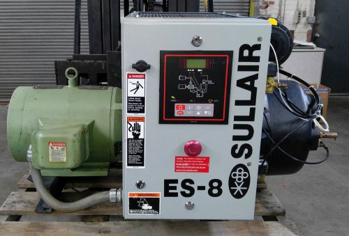 Sullair es-8 20hp screw air compressor 115/125 psi 230/460 volt for sale