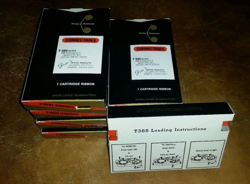 Lot of 8 vintage correctable film typewriter ribbon 1 cartridge t-385 black ibm for sale