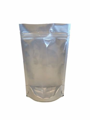 Silver/Clear Mylar Stand up Bags Pouches with Zipper 5&#034; X 8&#034; X 2.5&#034; (4oz) 200ct