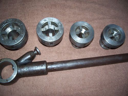Toledo industrial ratchet pipe threader die set, 1/8&#034;,14&#034;,1/2&#034; &amp; 3/4&#034; for sale