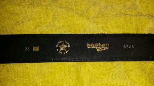 Boston Leather 6505-1-28 1.75&#034; Wide Plain Leather Garrison Belt silver buckle