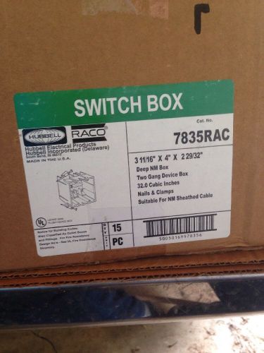 Hubbell Raco Nail On Switch Box 7835RAC 15 Ct
