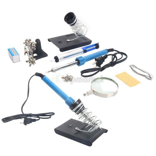 8in1 110v 30w rework solder soldering iron kit with magnifier desoldering pump for sale