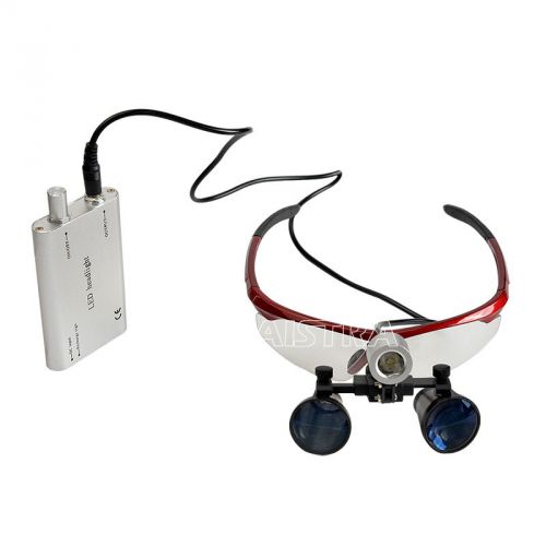 Kit Portable LED Head Light Lamp + Dentist 3.5X420 Surgical Binocular Loupes
