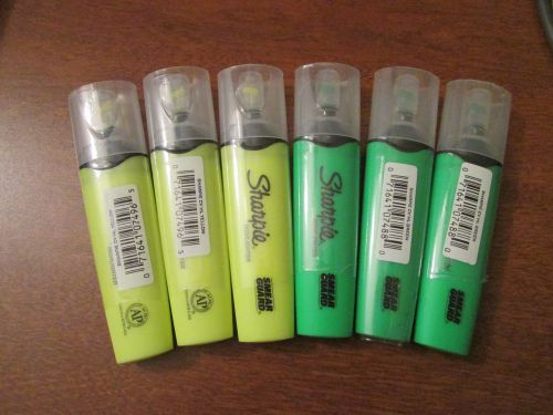 Sharpie clear view highlighters, 6 pcs (yellow, green) for sale