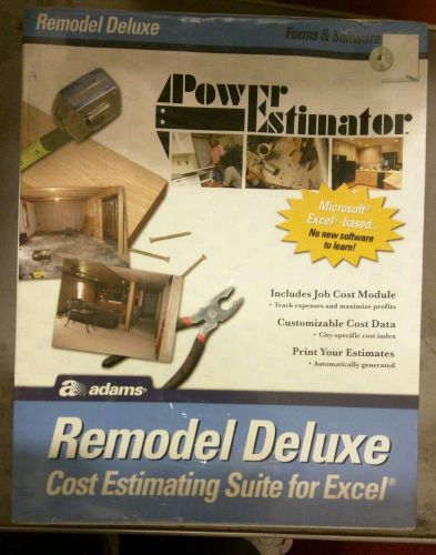 Adams Power Estimator Remodel Deluxe Contractor&#039;s Cost Estimator  Excel  **NEW**