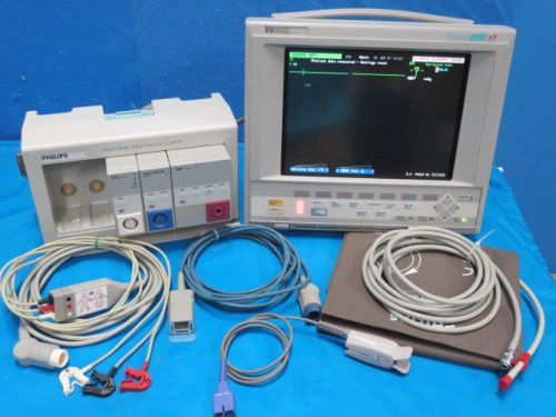 Hp philips viridia 24ct color transport monitor ecg, nibp, sp02 with all cables for sale