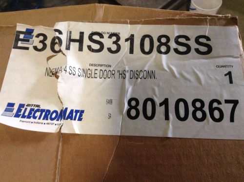 Rittal E36HS3108SS Nema 4 4X Single Door Enclosure Electromate 36x31x8 New (TB)