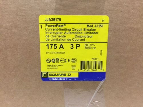 Jja36175 - new in box - square d schneider - 3 pole 175 amp 600v - 65kaic @ 480v for sale