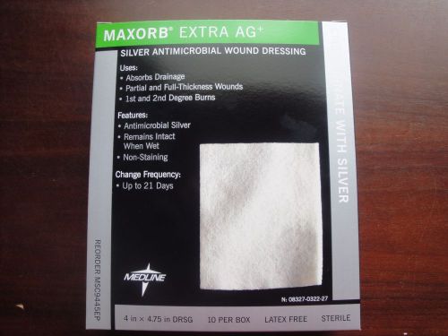 MAXORB EXTRA AG 4 X 4.75&#034; SILVER ANTIMICROBIAL DRESSING #MSC9445EP (box of 10)