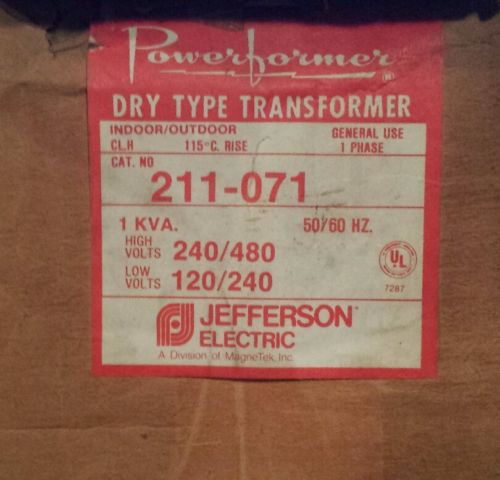 Jefferson Electric Powerformer 211-071 1 KVA 240/480 to 120/240 Volt Transformer, US $95.00 – Picture 4