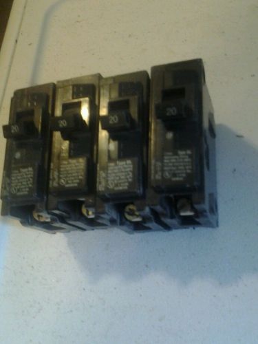 Siemens ITE Type BL B120 BL120 Bolt-On Circuit Breaker 20 Amp 1 Pole LOT of 4