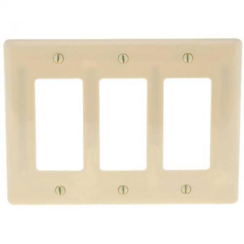 Decorator Wallplate Midi 3-Gang Ivory HUBBELL ELECTRICAL PRODUCTS NPJ263I