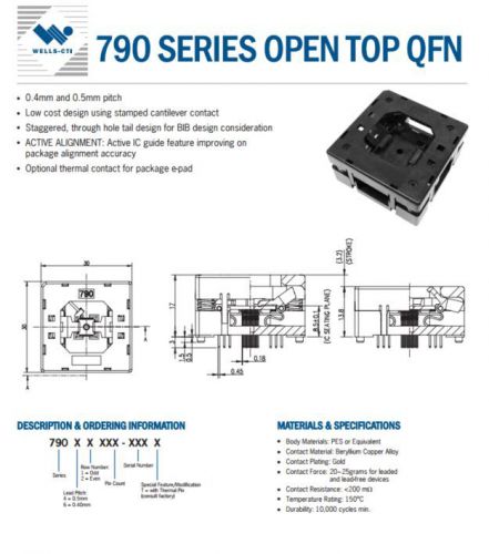 Qfn burn-in socket (790-41012-102) for sale
