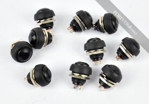 beautiful New 10Pcs Black Momentary OFF (ON) Push Button Horn Switch