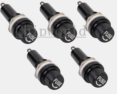 5PCS Fuse Holder 15A/10A CB radio Auto Stereo Chassis Panel Mount AGC Glass new