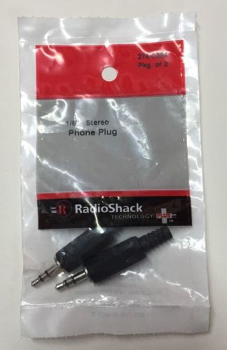 NEW IN PKG  1/8&#034; Stereo Phone Plug (2-Pack) Radio Shack 274-0284