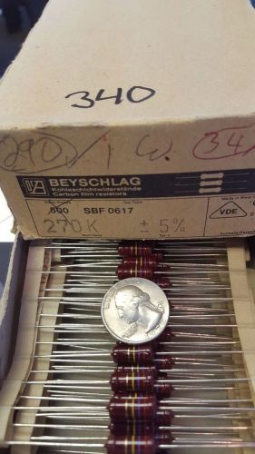 Lot of 20 Vintage Beyschlag Carbon Film Resistor NOS 270000 Ohm 5% new old stock