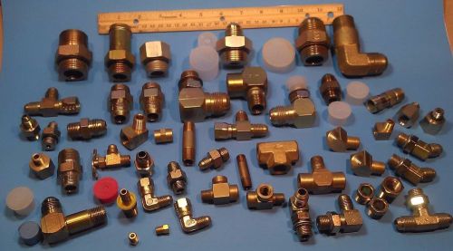 FITTINGS MIXED LOT 8 LBS VARIOUS FROM HYDRAULIC PRESS REPAIR SHOP NEW SURPLUS