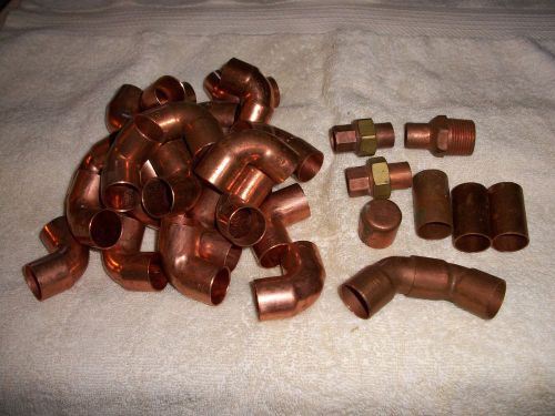 22-  3/4&#034; copper 90  &amp; cap - coup. -45 - for sale