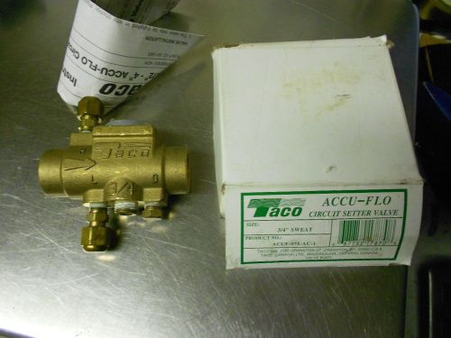 Taco accu-flo circuit setter valve 3/4 sweat acuf-075-ac-1 for sale