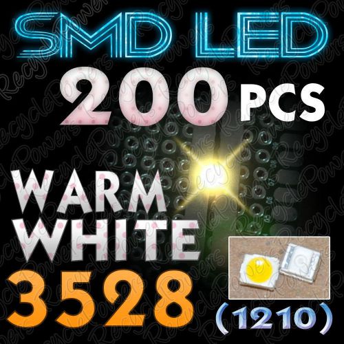 200 PLCC-2 3528 warm white 1210 LED BULB LAMP CAR SMD LIGHT CHIP SMT lighting