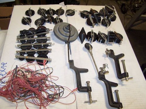 Big lot sargent welch lab high school  physics engineering pulleys clamps ,etc for sale