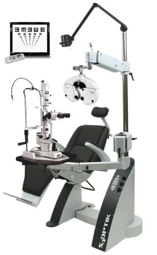 Executive ophthalmic exam lane package- (chair/stand, slit lamp, refractor) for sale