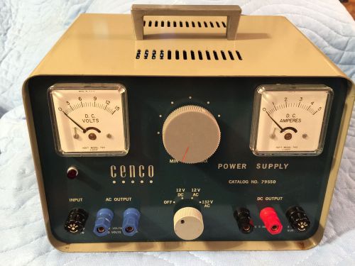 Vintage cenco 79550 ac/dc power supply variac 0-132vac 2a &amp; 0-12vac/dc 5a nice!! for sale