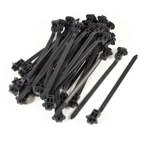 165mm Long Deep Gray Nylon Toothed Fasten Wrap Push Mount Cable Zip Tie 40 Pcs