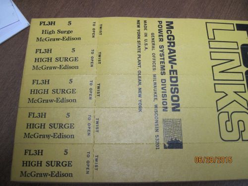 5  NEW MCGRAW-EDISON HIGH VOLTAGE FUSE MODEL FL3H 5   (5H)