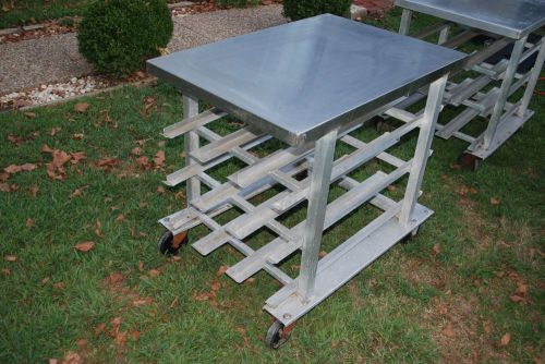 Stainless Steel and Aluminum Prep Top Table / Half Size Can Rack