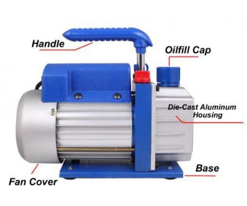 Tms® 3 cfm single-stage rotary vane vacuum pump r410a r134 hvac a/c air refriger for sale