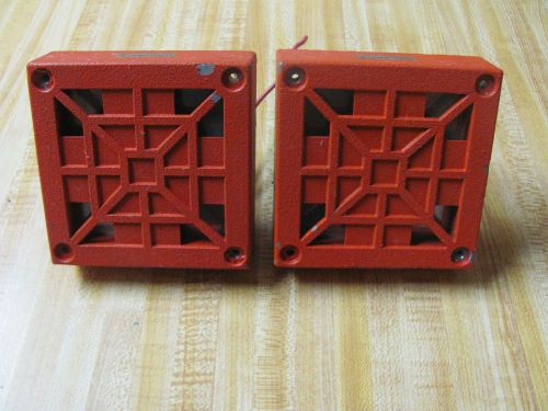 Lot of 2 Wheelock 34T-12 VDC Series Fire Alarm Horn Red