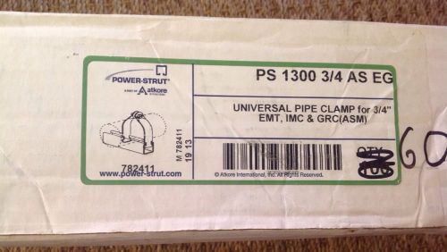 LOT OF 60  POWER-STRUT PS 1300 3/4 AS EG 3/4&#034; INCH UNIVERSAL PIPE CLAMP (525)
