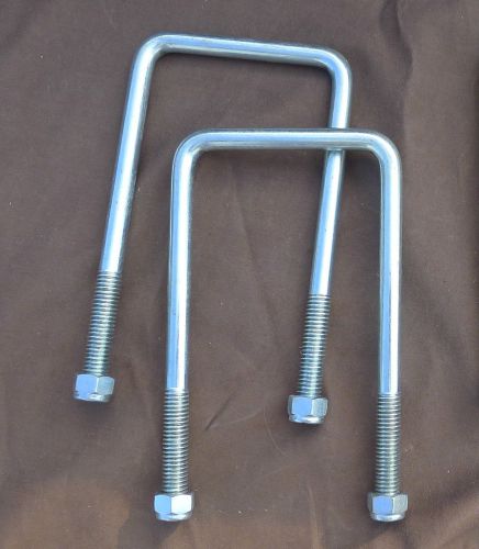 Lot 2 square u bolts with lock nuts 6 1/2&#034; 3 1/4&#034; 3/8&#034; lift boat camper for sale