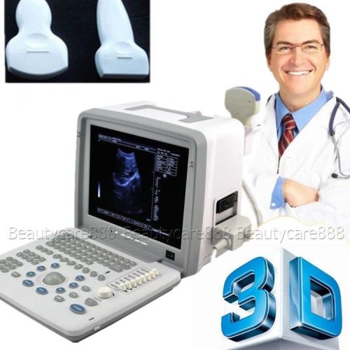 Full digital portable laptop ultrasound scanner system convex+linear two probe for sale
