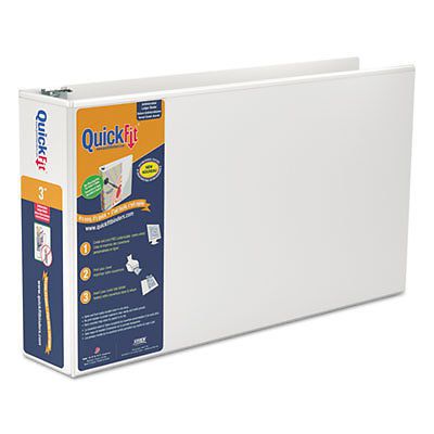 QuickFit Ledger D-Ring Binder, 3&#034; Capacity, 11 x 17, White 94050