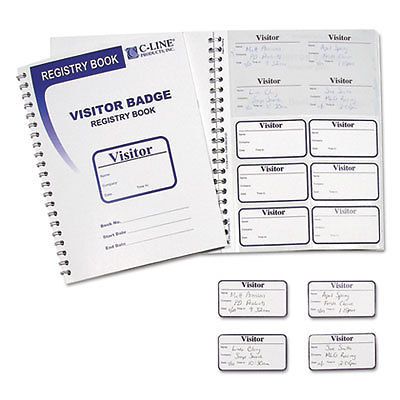 Visitor Badges with Registry Log, 3 1/2 x 2, White, 150/Box 97030