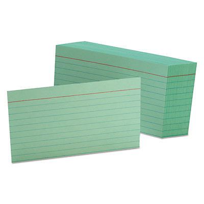 Ruled Index Cards, 3 x 5, Green, 100/Pack 7321-GRE
