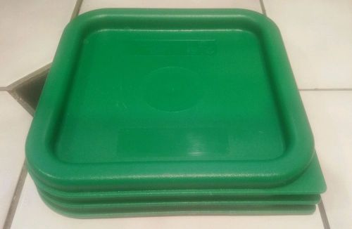 3 Cambro Kelly Green Lids for 2qt. &amp; 4qt. Square Container SFC2