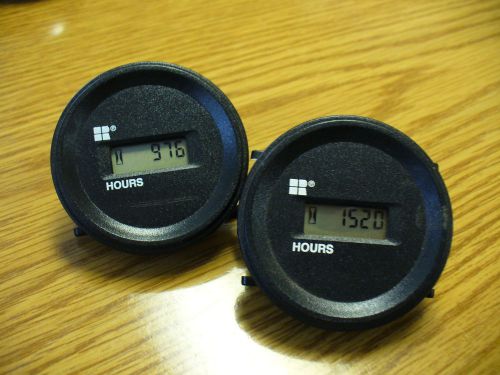 Lot 2 redington counters- p/n 5120-2000, 5 digit elapsed timer hour meter, used for sale