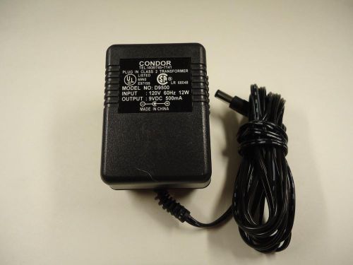 Condor d9500 9vdc 120 volt 12 watt 500ma ac power supply charger adapter for sale